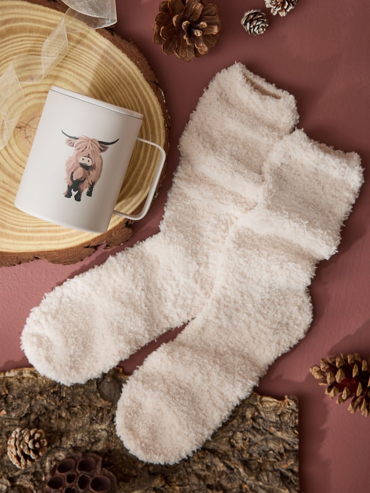 Hamish the Highland Cow Travel Mug and Cosy Socks Christmas Gift Set - Изображение 1 5