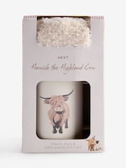 Hamish the Highland Cow Travel Mug and Cosy Socks Christmas Gift Set - Изображение 4 5