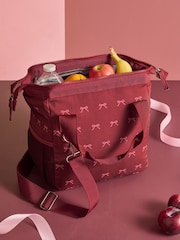 Burgundy Red Bow Print Lunch Bag - Image 2 of 3