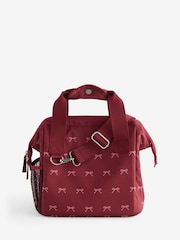 Burgundy Red Bow Print Lunch Bag - Image 3 of 3