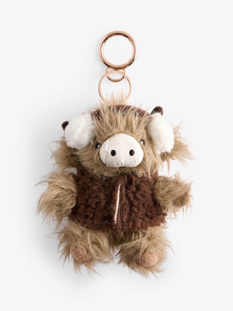 Natural Hamish The Highland Cow Winter Cute Keyring Charm Bag - Image 4 of 4 Natural Hamish The Highland Cow Winter Cute Keyring Charm Bag - Image 4 of 4