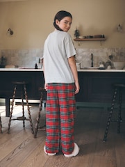Red/Grey Vintage Christmas Wide Leg Woven Pyjamas 1 Pack (3-16yrs) - Image 2 of 7