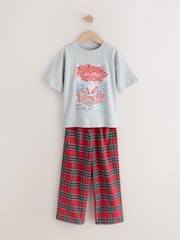 Red/Grey Vintage Christmas Wide Leg Woven Pyjamas 1 Pack (3-16yrs) - Image 4 of 7