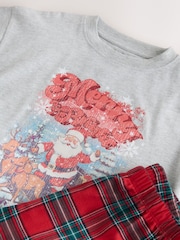 Red/Grey Vintage Christmas Wide Leg Woven Pyjamas 1 Pack (3-16yrs) - Image 7 of 7