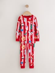 Red/Pink Stripe Christmas Snuggle Pyjamas 1 Pack (9mths-12yrs) - Image 1 of 4