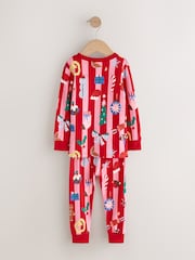 Red/Pink Stripe Christmas Snuggle Pyjamas 1 Pack (9mths-12yrs) - Image 2 of 4