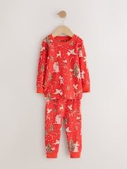 Red Mouse Christmas Snuggle Pyjamas Set (9mths-12yrs) - Image 1 of 4