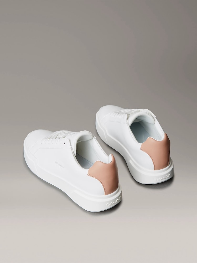 Calvin Klein Pink Avenue Leather Logo Trainers - Image 2 of 6