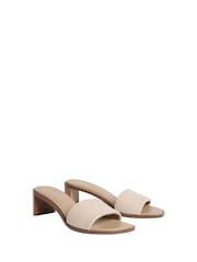 Calvin Klein Cream/Beige Logo Jacquard Block Heel Sandals - Image 2 of 4