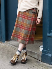 Celtic & Co. Brown Celt Midi Kilt Skirt - Image 1 of 4