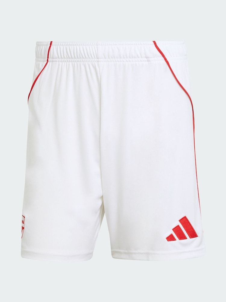 adidas White Arsenal Home Shorts - Image 7 of 7