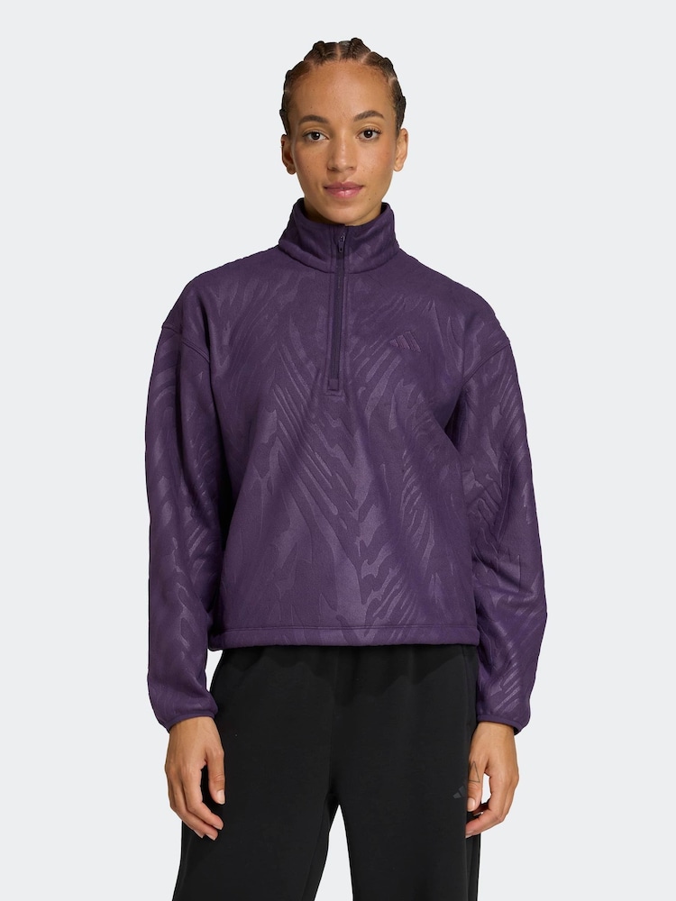 adidas Purple Aop Polar Fleece Sweatshirt - Image 1 of 6