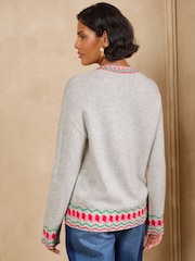 Love & Roses Embroidered Sausage Dog Detail Crew Neck Knitted Jumper - Bild 5 von 5