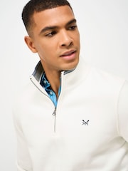 לבן - סווטשירט עם חצי רוכסן של Crew Clothing Company דגם Classic - תמונה 4 מתוך 5