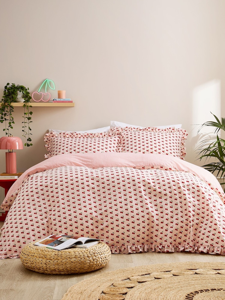 Copenhagen Home Peach Cherries Duvet Cover Set - Image 1 of 4 Copenhagen Home Peach Cherries Duvet Cover Set - Image 1 of 4