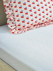 Copenhagen Home Blue Pyjama Stripe Fitted Sheet - Image 1 of 2