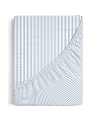 Copenhagen Home Blue Pyjama Stripe Fitted Sheet - Image 2 of 2