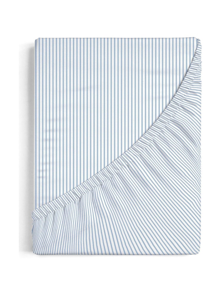Copenhagen Home Blue Pyjama Stripe Fitted Sheet - Image 2 of 2