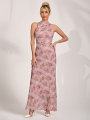 Jolie Moi Red Halter Neck Maxi Dress - Image 5 of 6