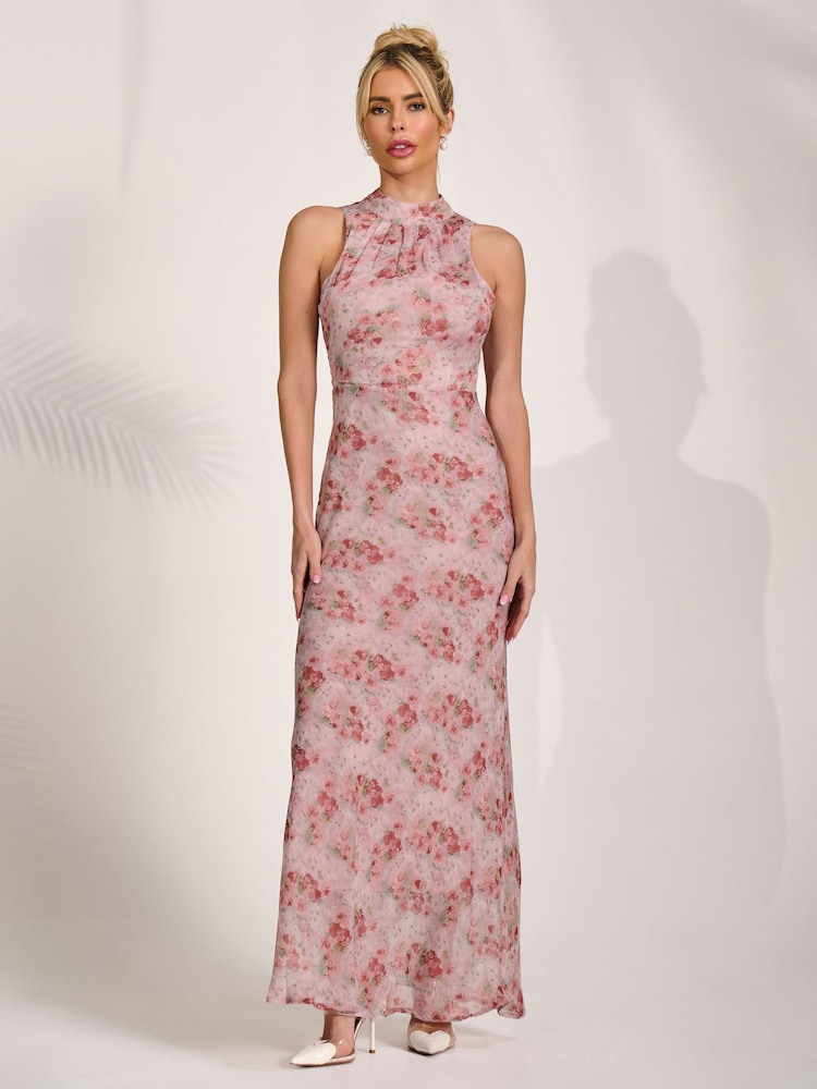 Jolie Moi Red Halter Neck Maxi Dress - Image 6 of 6 Jolie Moi Red Halter Neck Maxi Dress - Image 6 of 6