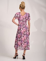 Jolie Moi Pink Petite Short Sleeve Midaxi Dress - Image 2 of 6