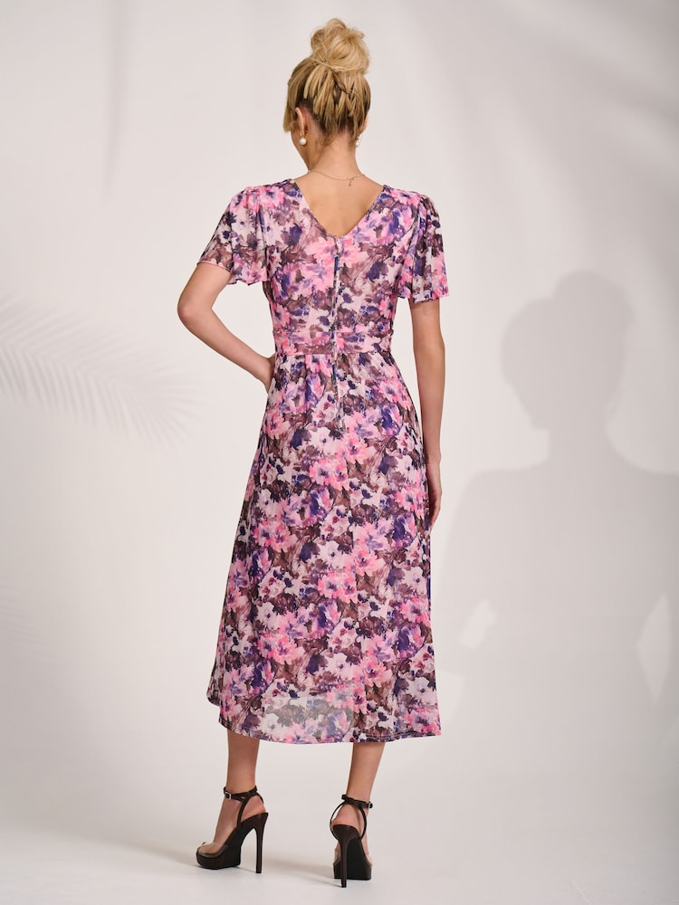 Jolie Moi Pink Petite Short Sleeve Midaxi Dress - Image 2 of 6