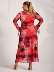 Jolie Moi Long Sleeve Slash Neck Mesh Maxi Dress - Bild 2 von 6