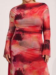 Jolie Moi Long Sleeve Slash Neck Mesh Maxi Dress - Bild 3 von 6