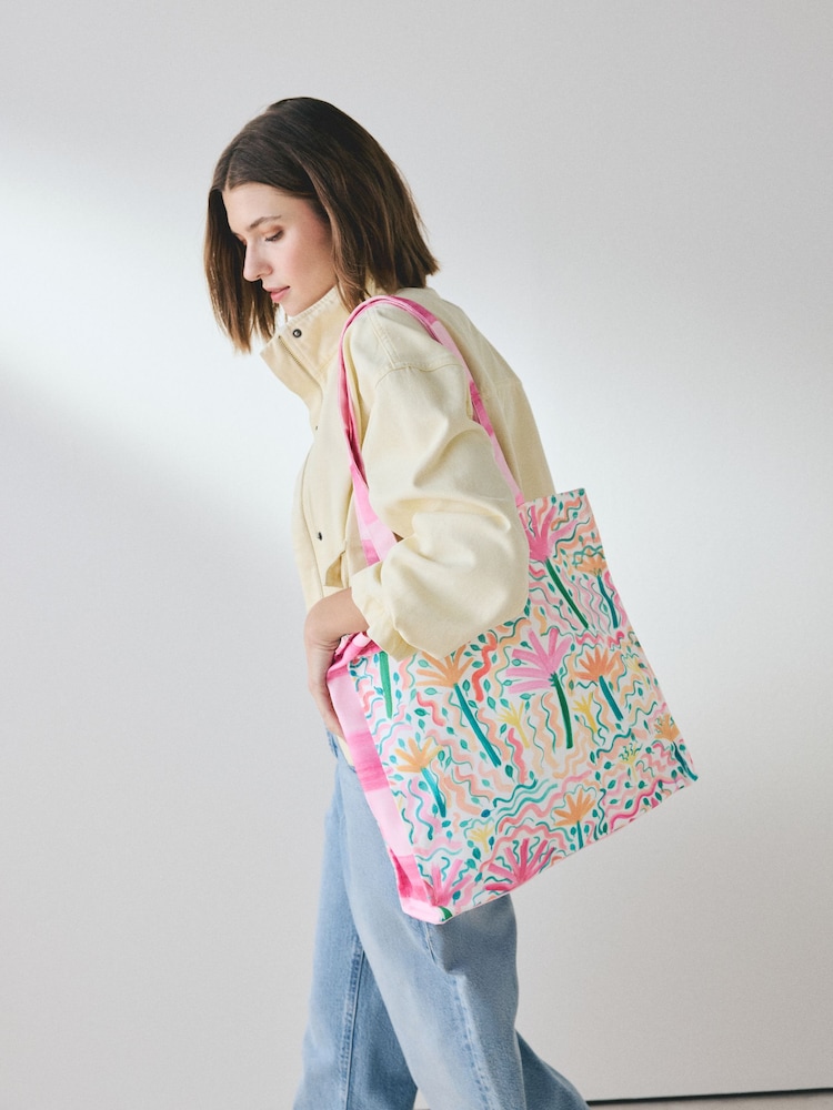 Pink Lucy Tiffney X Epilepsy Action Shopper Bag - Image 1 of 9 Pink Lucy Tiffney X Epilepsy Action Shopper Bag - Image 1 of 9