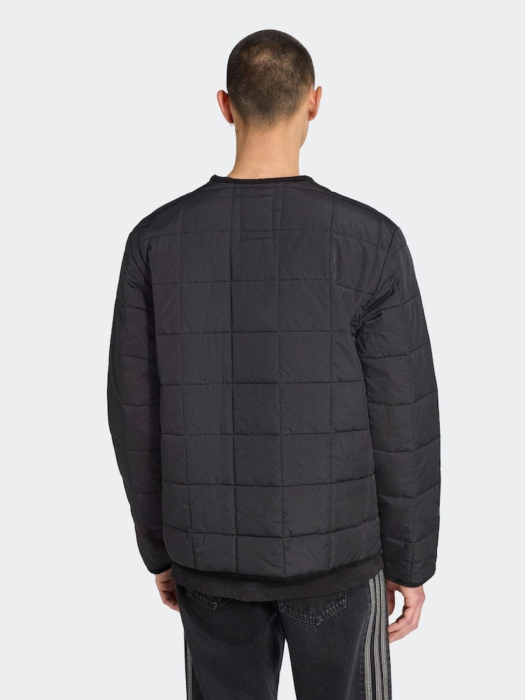 adidas Originals Black adidas Originals Quilted Jacket - Image 2 of 6
