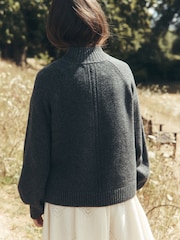 Grå - Laura Ashley uldsweater - Billede 5 af 6