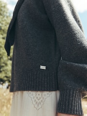 Grå - Laura Ashley uldsweater - Billede 6 af 6