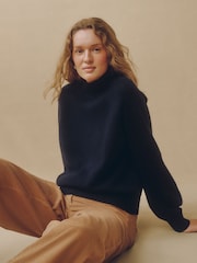 Marineblå - Laura Ashley uldsweater - Billede 1 af 6