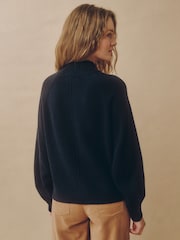 Marineblå - Laura Ashley uldsweater - Billede 5 af 6