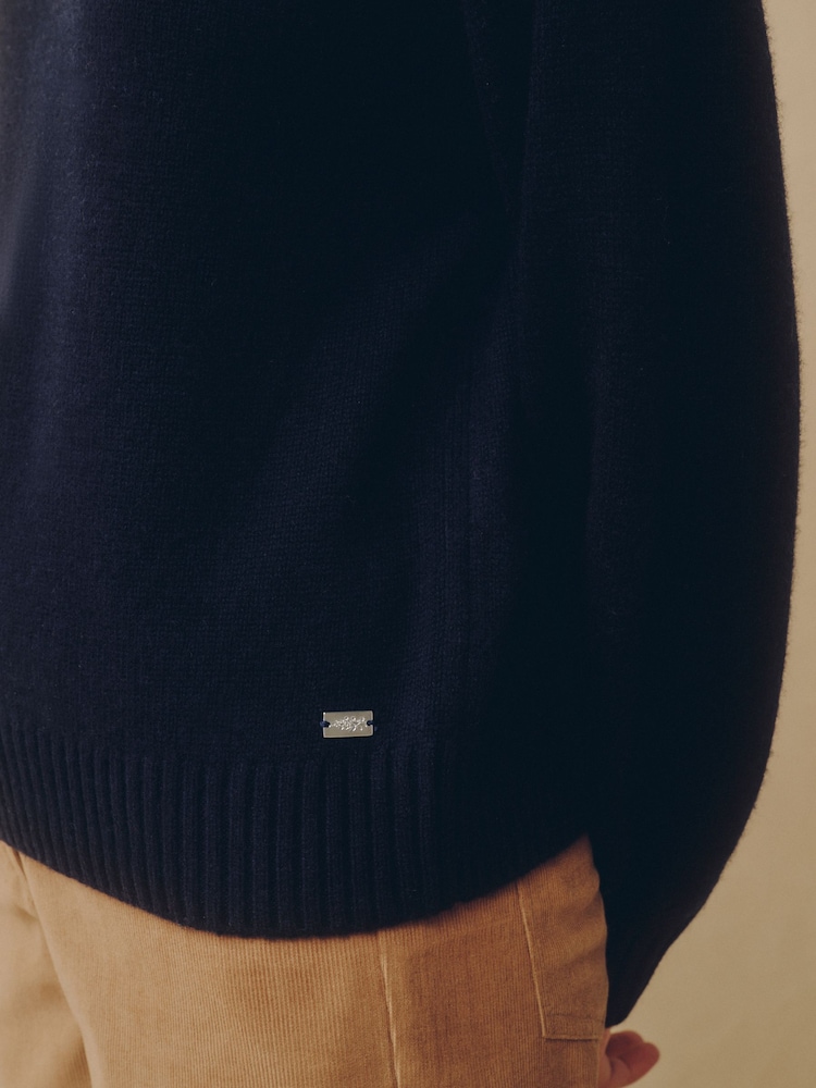 Marineblå - Laura Ashley uldsweater - Billede 6 af 6 Marineblå - Laura Ashley uldsweater - Billede 6 af 6