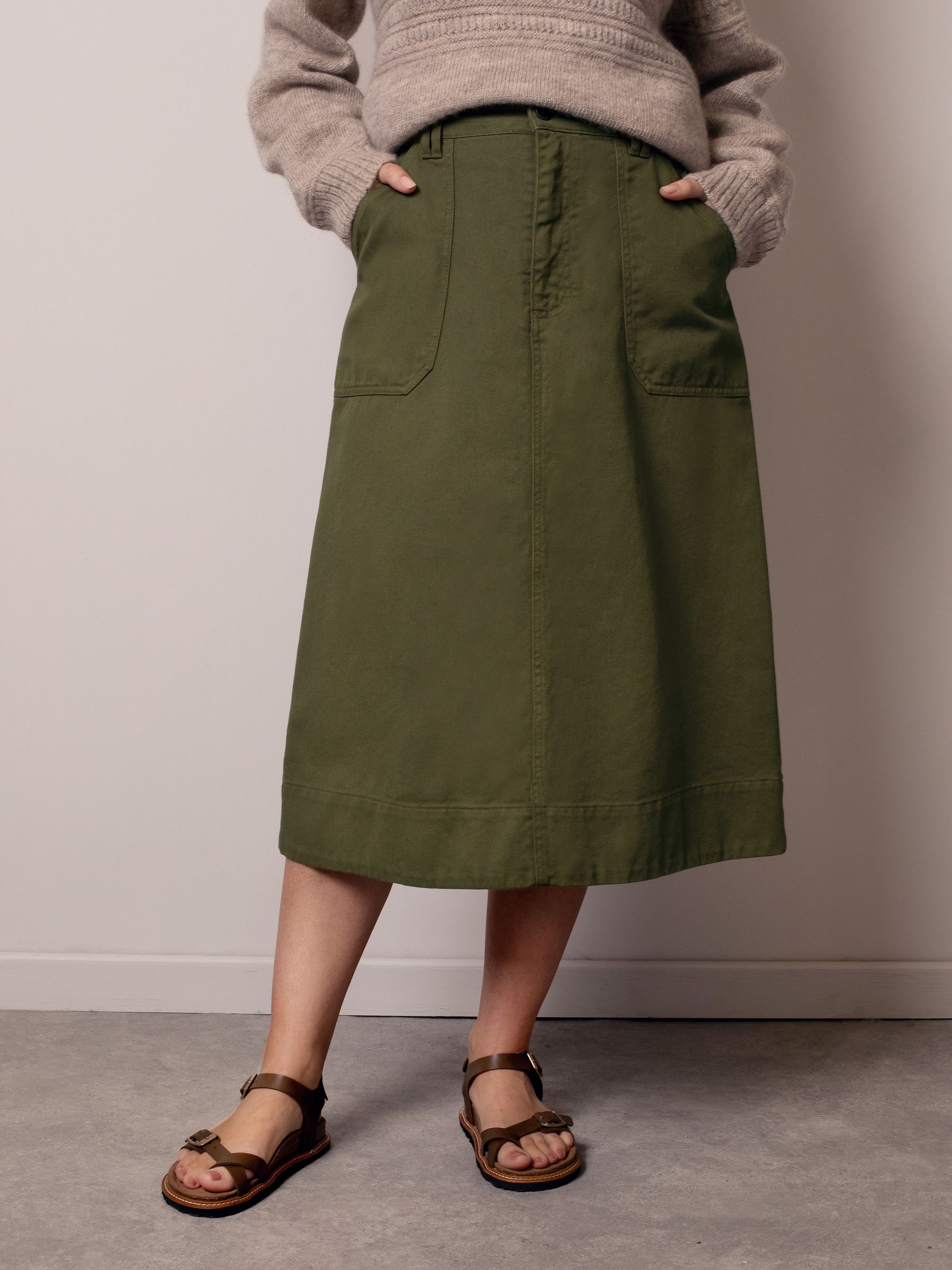 Buy Celtic & Co. Green Twill A Line Skirt from Next USA