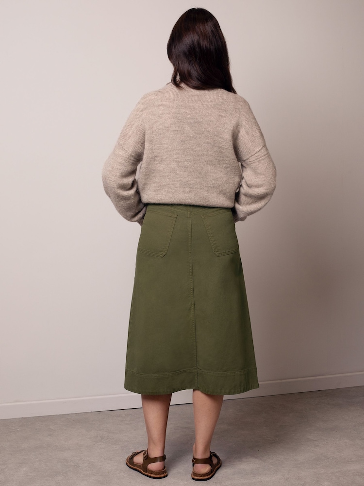 Celtic & Co. Twill A Line Green Skirt - Image 2 of 8 Celtic & Co. Twill A Line Green Skirt - Image 2 of 8