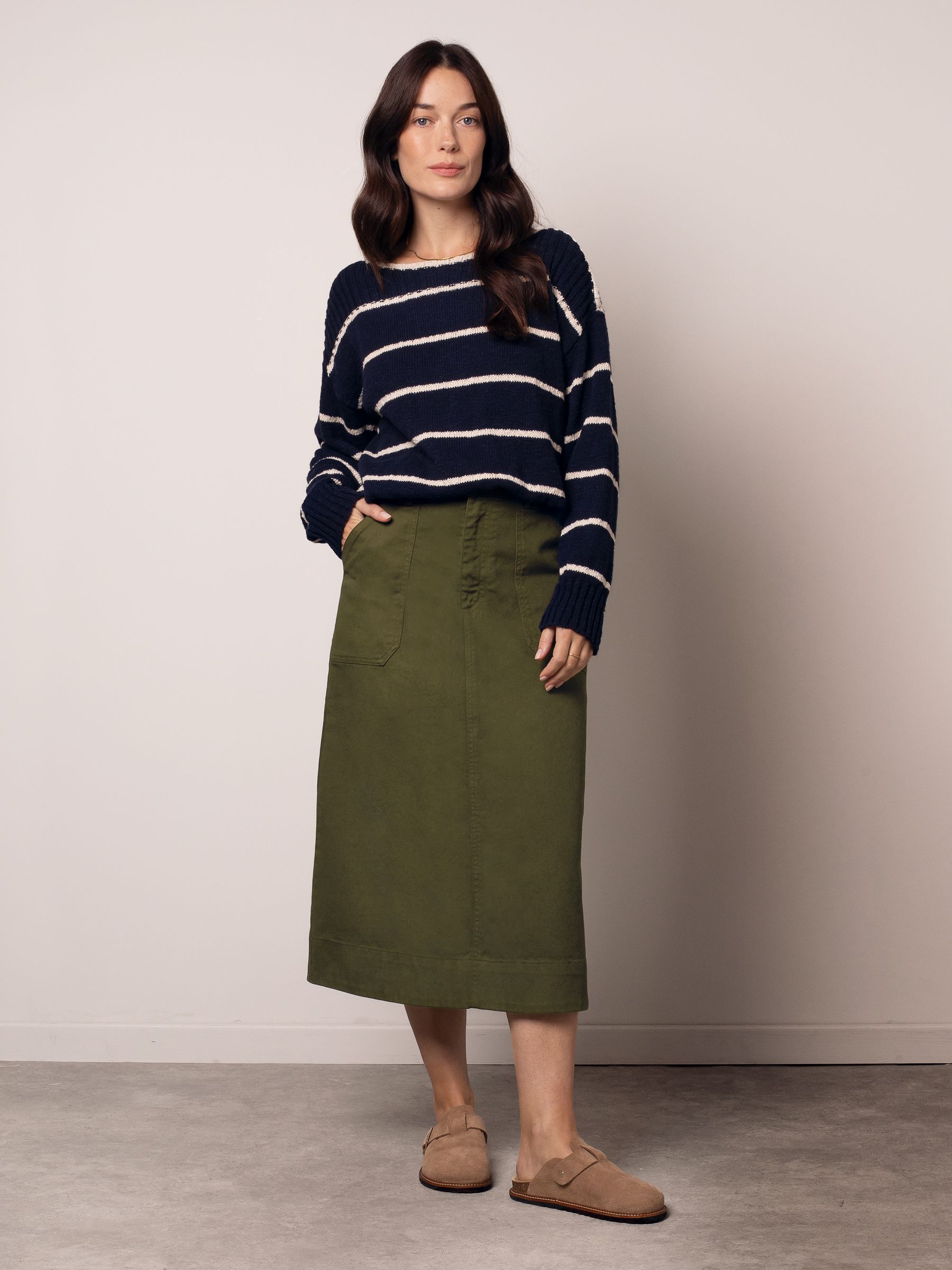 Buy Celtic & Co. Green Twill A Line Skirt from Next USA