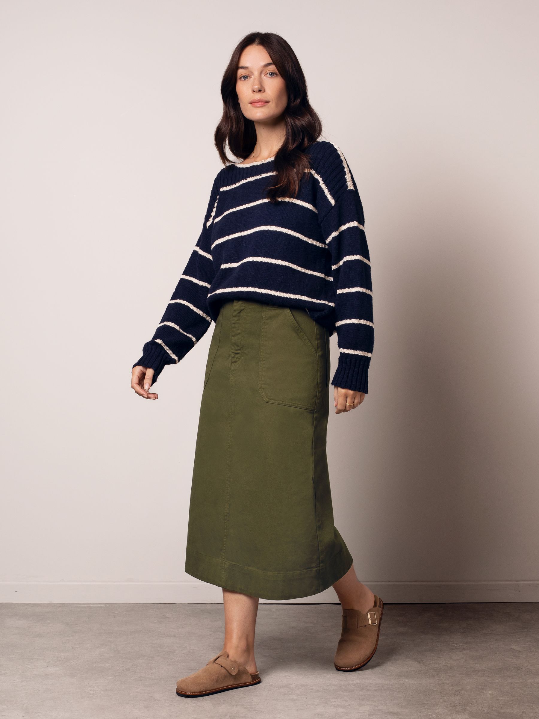 Buy Celtic & Co. Green Twill A Line Skirt from Next USA