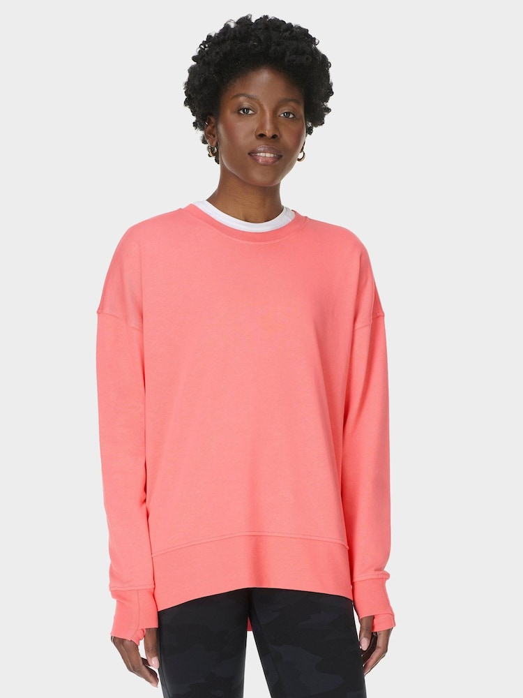 Sweaty Betty Coral Pink After Class Longline Sweatshirt - Image 1 of 6