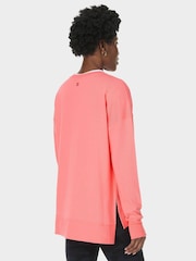 Sweaty Betty Coral Pink After Class Longline Sweatshirt - Image 3 of 6