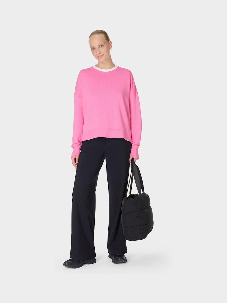 Sweaty Betty Dark Pink After Class Crop Sweatshirt - Image 2 of 7