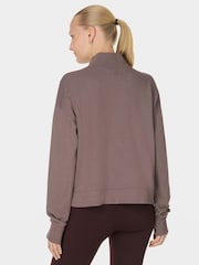 Sweaty Betty Brown After Class Funnel Neck Sweatshirt - Image 2 of 7