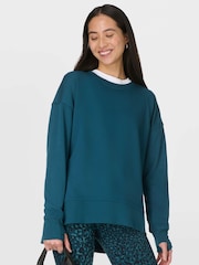 Sweaty Betty Green After Class Longline Sweatshirt - Image 1 of 7