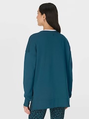 Sweaty Betty Green After Class Longline Sweatshirt - Image 3 of 7