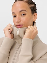 Sweaty Betty – Peaceful – geripptes Half-Zip-Cropped-Sweatshirt - Bild 5 von 7