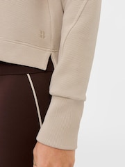 Sweaty Betty – Peaceful – geripptes Half-Zip-Cropped-Sweatshirt - Bild 6 von 7