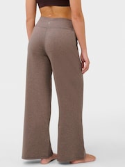 Sweaty Betty Brown Unwind Pleated Wide Leg Trousers - Image 4 of 7