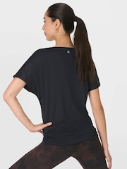 Sweaty Betty Black Unwind Cooling Yoga T-Shirt - Image 4 of 7