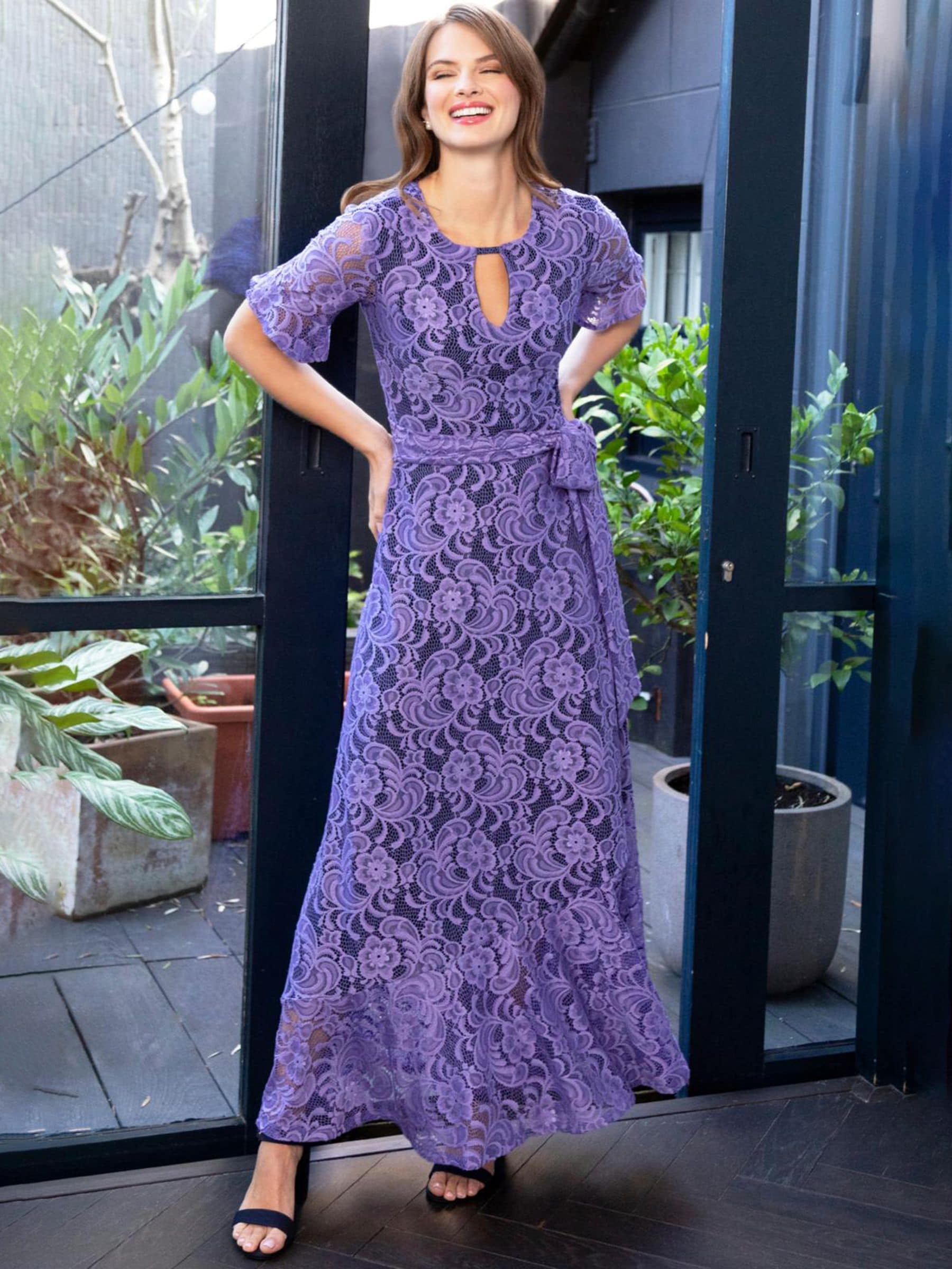 裾周り270cm EMBA MINK ロングコート 紫 フレア ロールアップ Buy Hot Squash Purple Asymmetric Lace Keyhole Dress from the Next